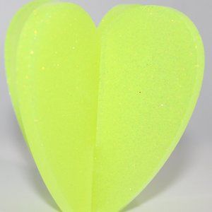 Neon Yellow 3D Heart Figurine
